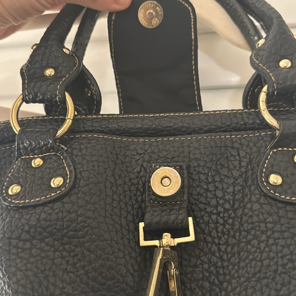 Barneys New York black pebbled leather handbag - Picture 4 of 8